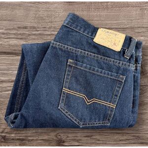 Genes Jeans Mens 36x30 (34x29) Dark Wash Denim‎ Slim Street Gorp Rugged Rodeo